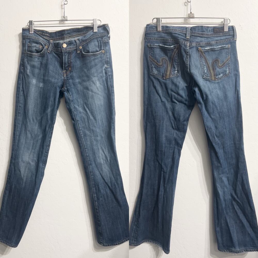 Citizens Of Humanity Ric Rac Flare Low Waist Flare Denim Jeans 28 Dark Wash Y2K